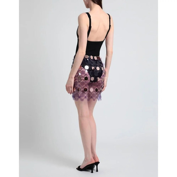 PACO RABANNE Sequin Mini Skirt in Lila 36 3 4 New Rero Disco Beaded - Picture 14 of 16